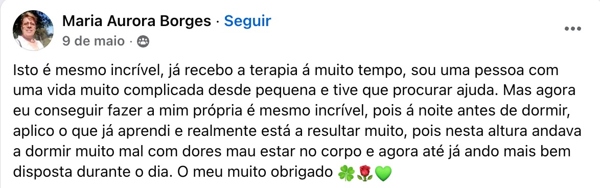 Depoimento de Maria Aurora Borges sobre o Shiatsu Medicina